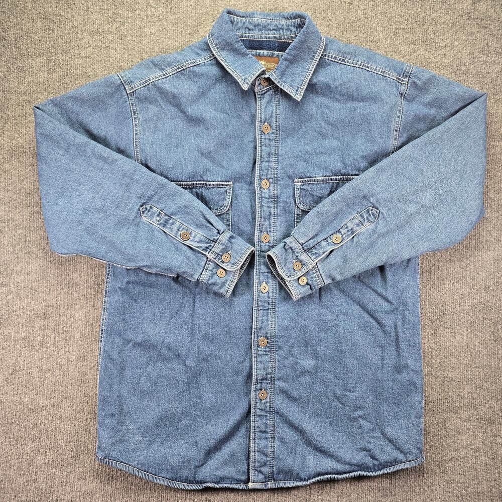 Levis Fleece Lined Jacket Mens Medium Blue Denim Workwear Chore Shacket Coat